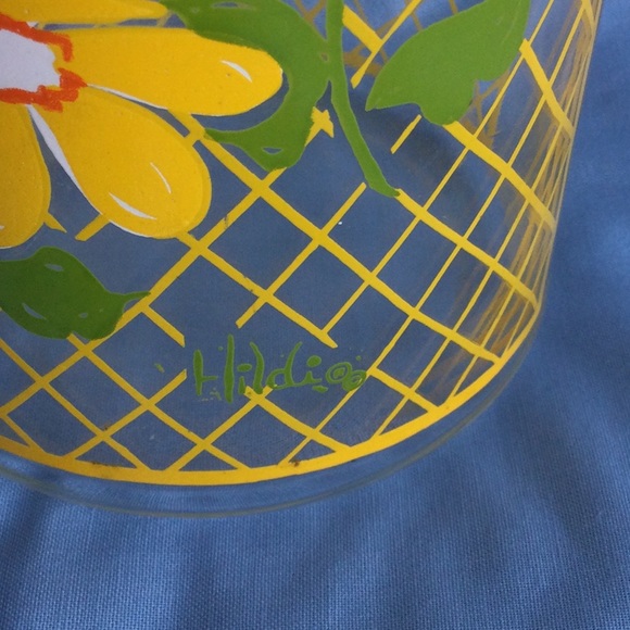 HILDI jar, lattice and Daisies, made by Anchor Hocking in the 1970’s. - Picture 2 of 7